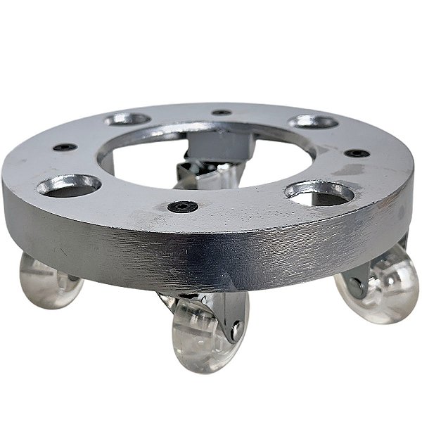 Suporte de Alumínio Redondo com Roda para Vaso 20cm a 30cm