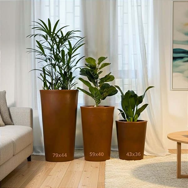 Vaso Damasco Brilhante e Alto para Plantas - Alpe & Aritana