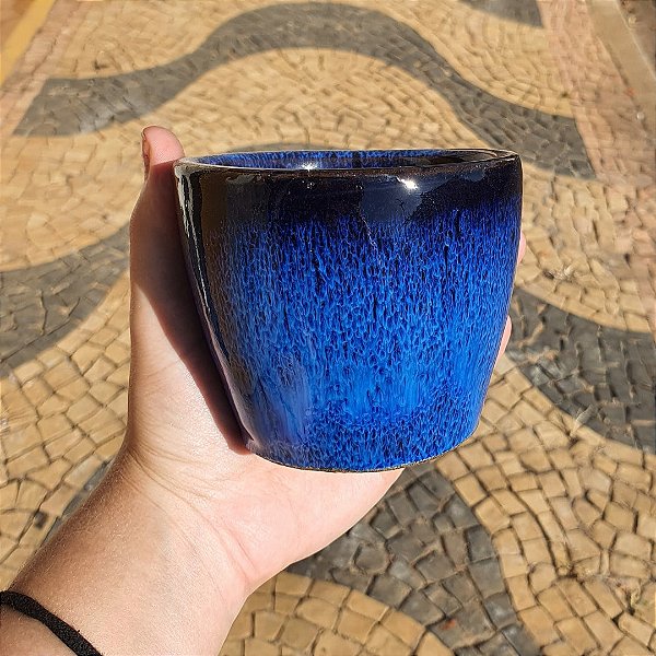 Vaso Cachepot de Cerâmica Esmaltado Brilhante Decorativo