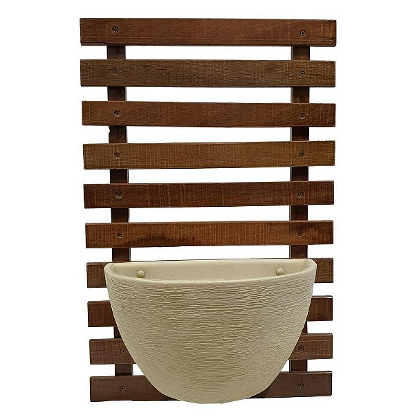 Jardim Vertical de Madeira Tratada com Vaso 61x40 cm