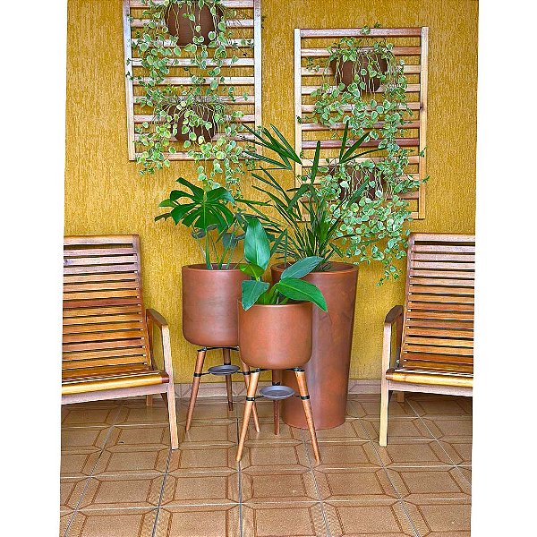 3 Vasos de Luxo Para Planta Decoração Externa Sacada Varanda