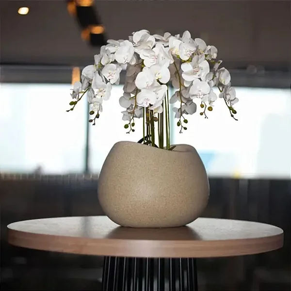 Vaso Para Planta Texturizado Oval Decoração Mesa Prateleira