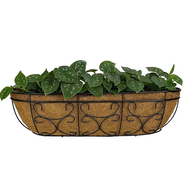 Vaso Jardineira de Fibra de Coco 60cm de Parede com Suporte