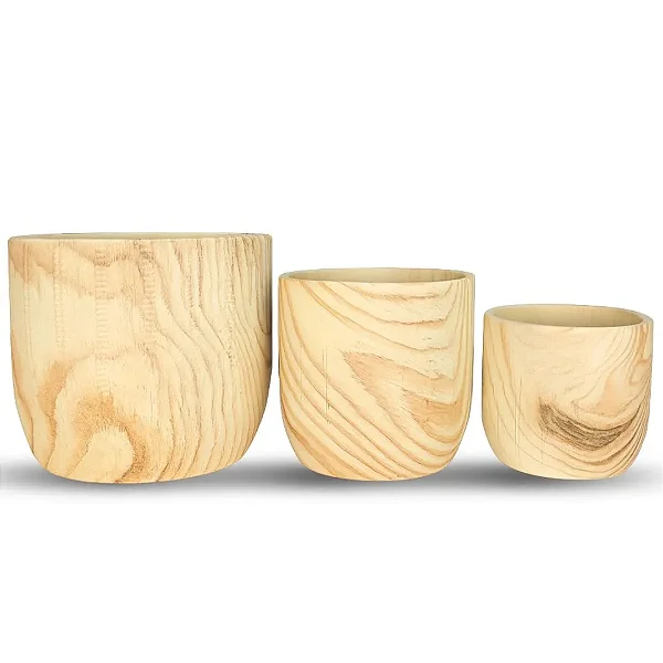 Kit com 3 Vasos Para Decoração Cachepot Linha Genebra