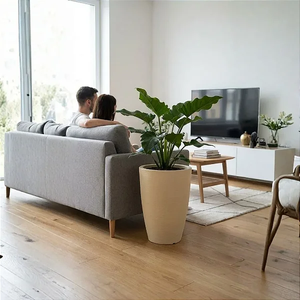 Vaso Para Planta e Decoração Pequim Texturizado 52x39cm