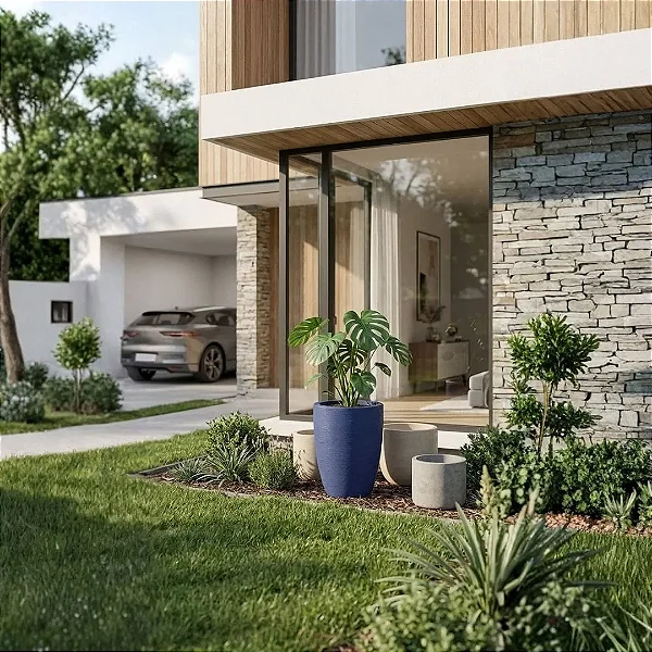 Vaso Para Planta e Decoração Pequim Texturizado 41x32cm