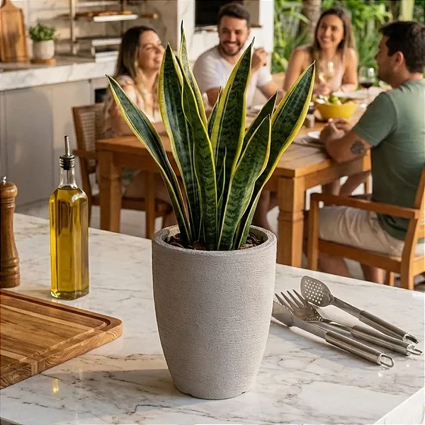 Vaso Para Planta e Decoração Pequim Texturizado 30x24cm