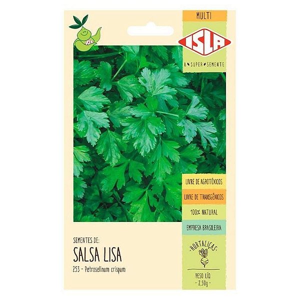 Sementes De Salsa Lisa 2,5g Natural Sem Agrotóxicos - Isla