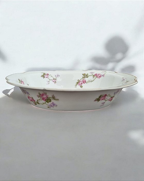 Tigela oval em porcelana Limoges