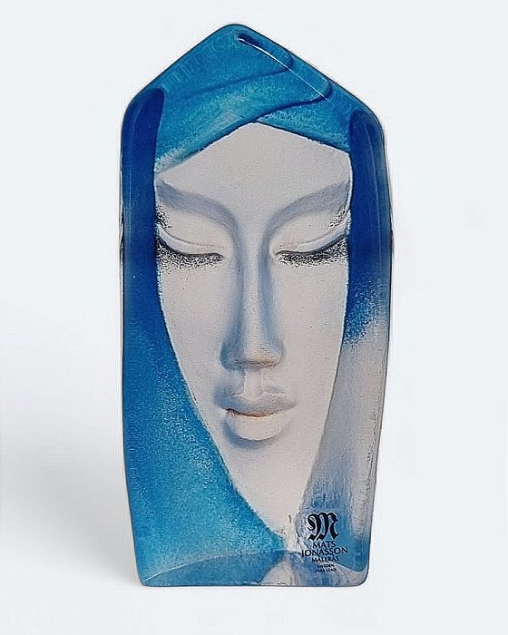 Pequena escultura em vidro artístico Maleras design sueco  Mats Jonasson.
