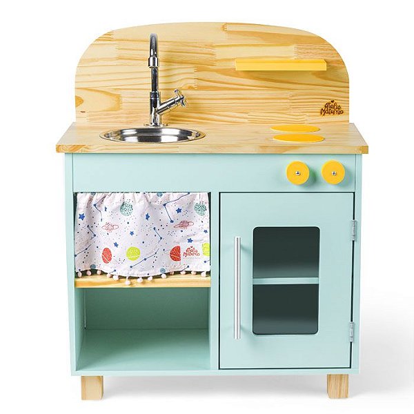 Brinquedo de Madeira Cozinha Infantil - VERDE ÁGUA