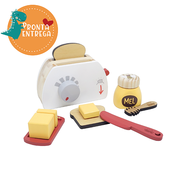 Brinquedo de Madeira Comidinha - TORRADEIRA DE MADEIRA INFANTIL
