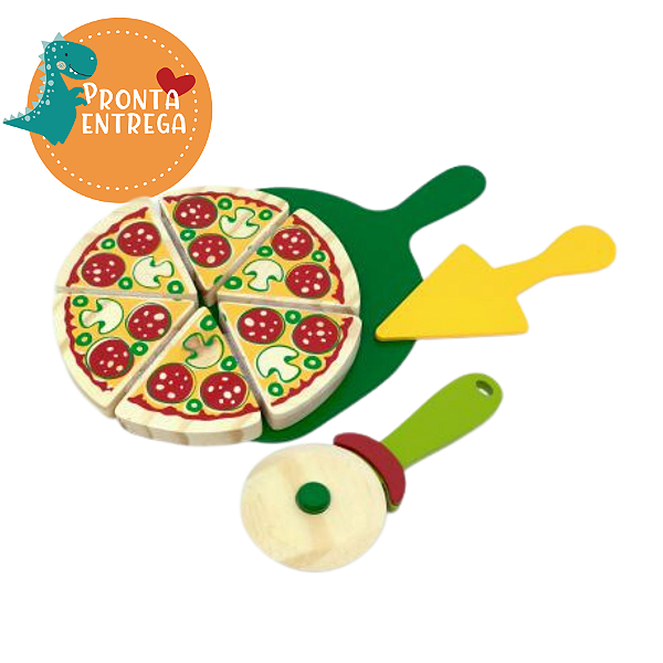 Brinquedo de Madeira Comidinha - Kit PIZZA