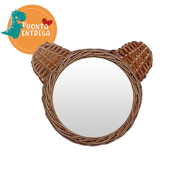 Espelho de parede infantil em Vime - URSO
