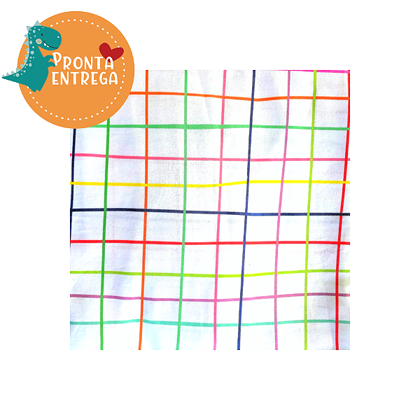 Roupa de Cama Infantil LENÇOL DE ELÁSTICO - GRID COLORIDO - SOLTEIRO