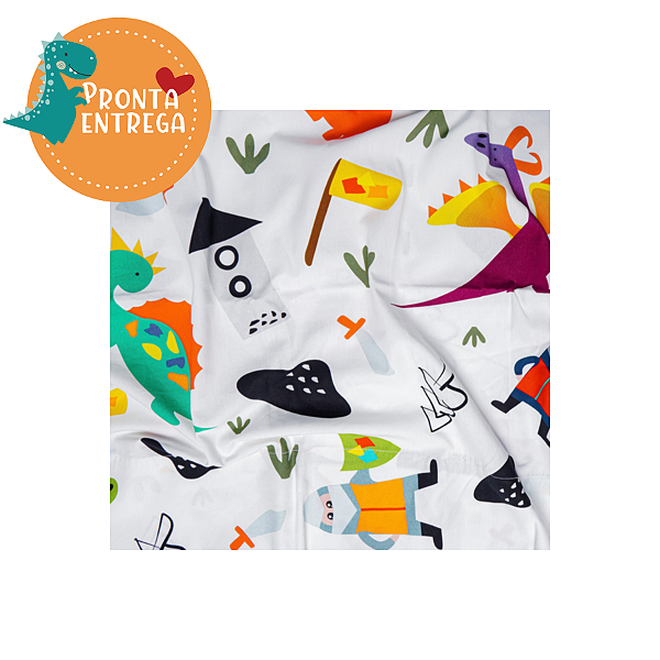 Roupa de Cama Infantil LENÇOL DE ELÁSTICO - O CAVALEIRO E O DRAGÃO - SOLTEIRO