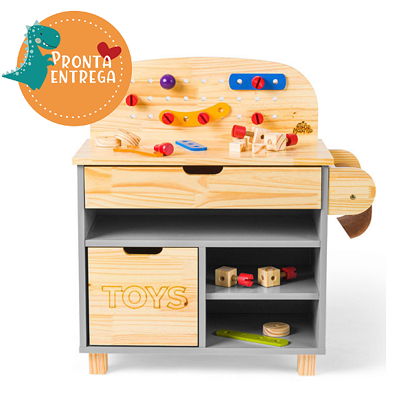 Oficina Mecânica de Madeira Infantil - CINZA