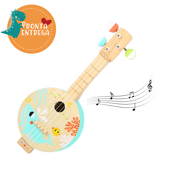 Brinquedo Musical de Madeira - BANJO