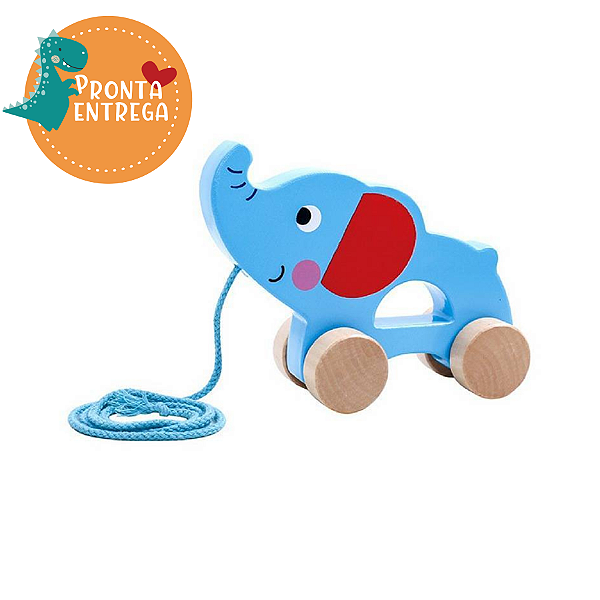 Brinquedo de Puxar em Madeira - ELEFANTE