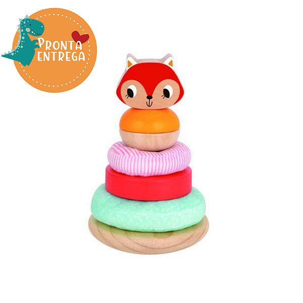 Brinquedo de Madeira - RAPOSA BLOCO PARA ENCAIXE - TOOKY TOY