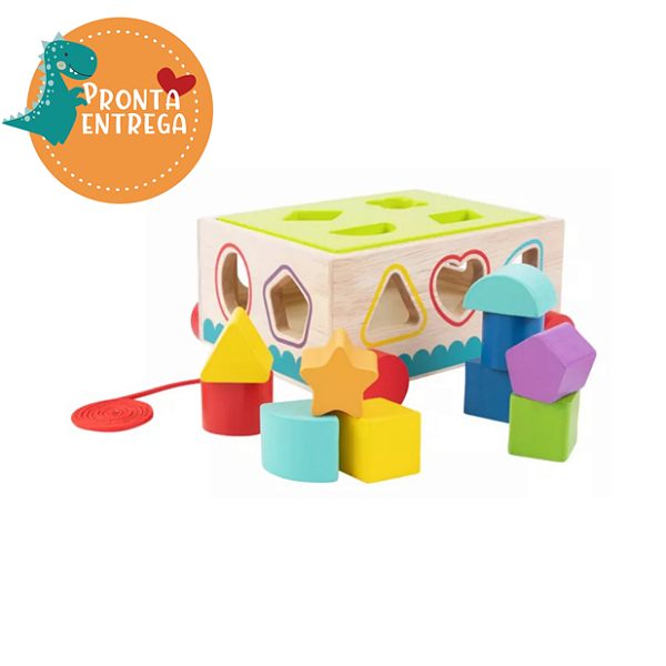 Brinquedo de Madeira - CARRINHO CLASSIFICADOR DE FORMAS - TOOKY TOY