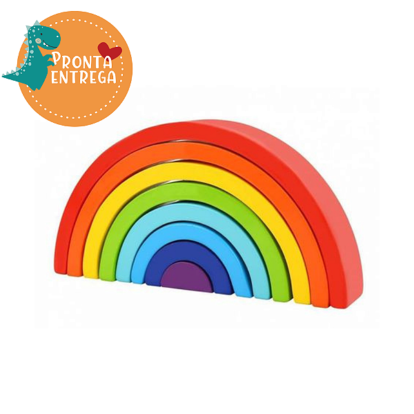 Brinquedo de Madeira - ARCO ÍRIS DE EMPILHAR - TOOKY TOY