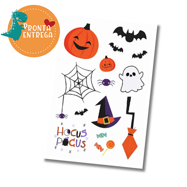 Tatuagem Temporária Infantil - HALLOWEEN - DIA DAS BRUXAS