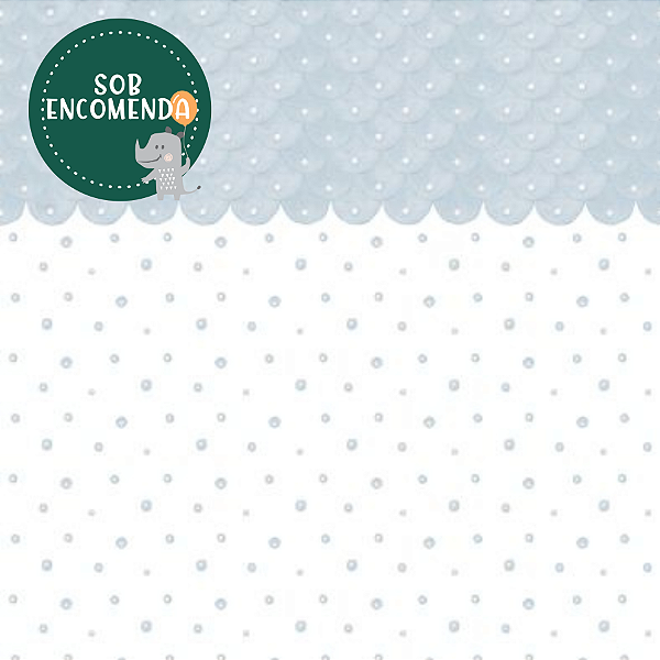 PAPEL de Parede Bolhinhas COM BARRADO - AZUL