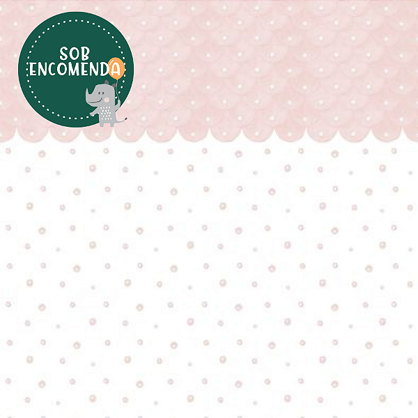 PAPEL de Parede Bolhinhas COM BARRADO - ROSA