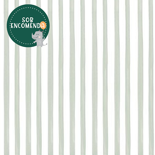PAPEL de Parede Infantil Listras Aquarelado - VERDE OLIVA