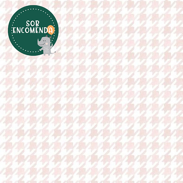 PAPEL de Parede Infantil Pied de Poule Aquarelado - ROSA