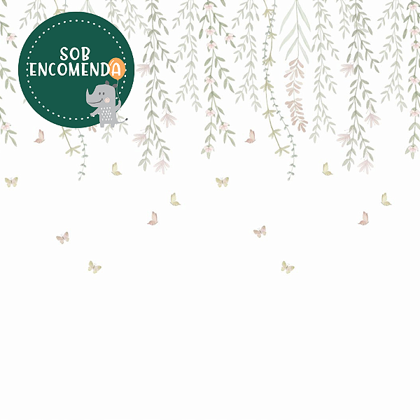 PAINEL de Parede Infantil - JARDIM DE BORBOLETAS DELICADO SUSPENSO 🌷