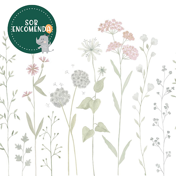 PAINEL de Parede Infantil - JARDIM ROSA