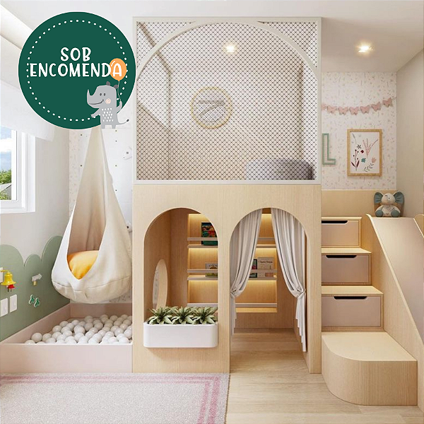Casulo de Balanço Infantil em Tecido - 4 OPÇÕES DE CORES DA ALMOFADA