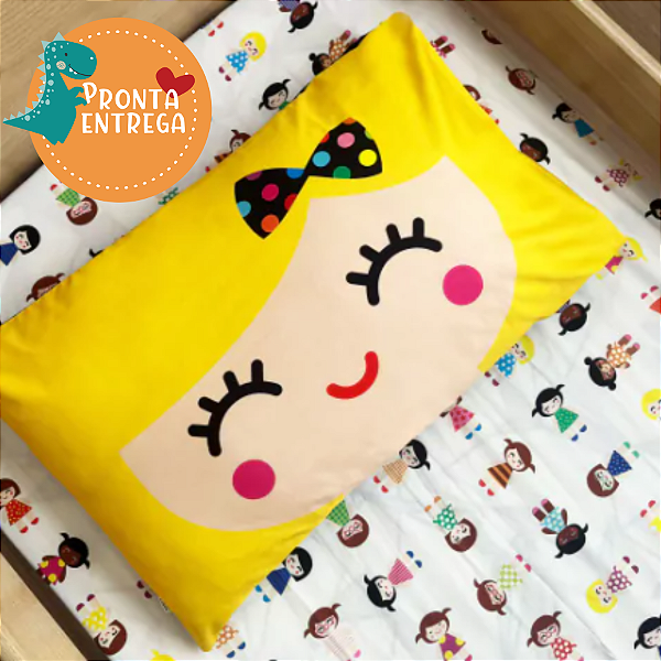 Fronha de Algodão Infantil 50x70cm - MENINA LOIRINHA