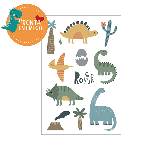 Tatuagem Temporária Infantil - BABY DINOS ROAR