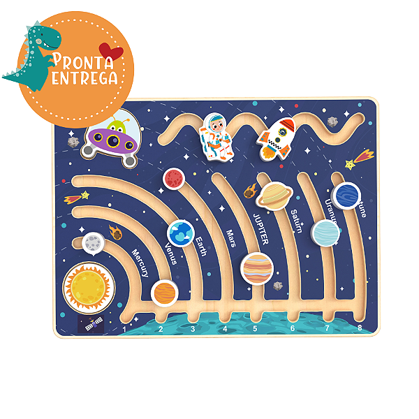Brinquedo de Madeira - LABIRINTO ESPACIAL - TOOKY TOY +18meses