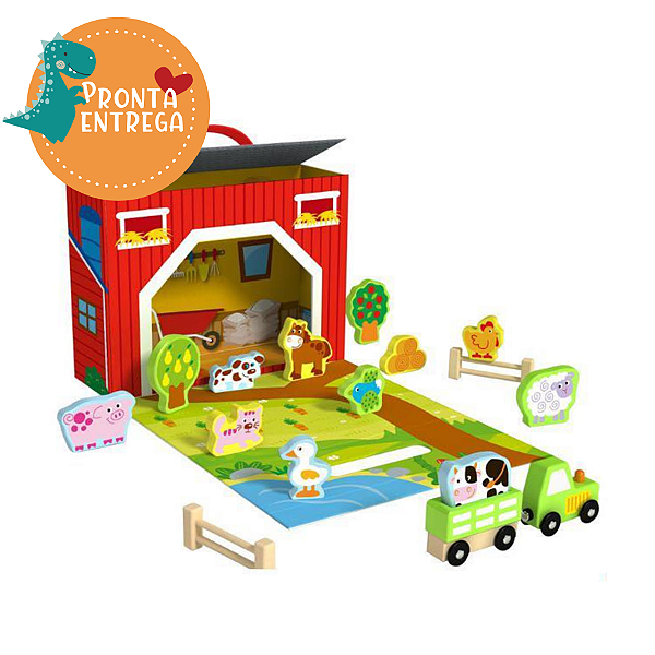 Brinquedo de Madeira - CAIXA DIVERTIDA FAZENDA - TOOKY TOY