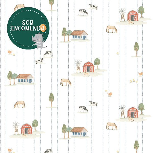 PAPEL de Parede Infantil - FAZENDINHA ELEMENTOS
