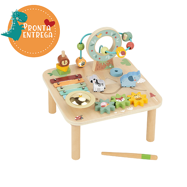 Brinquedo de Madeira - MESA DE ATIVIDADES FLORESTA - TOOKY TOY