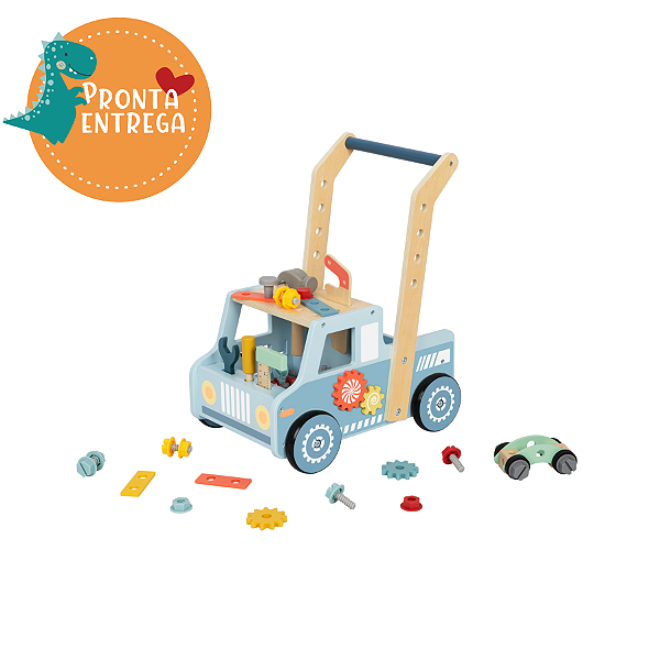 Brinquedo de Madeira - ANDADOR COM FERRAMENTAS - TOOKY TOY