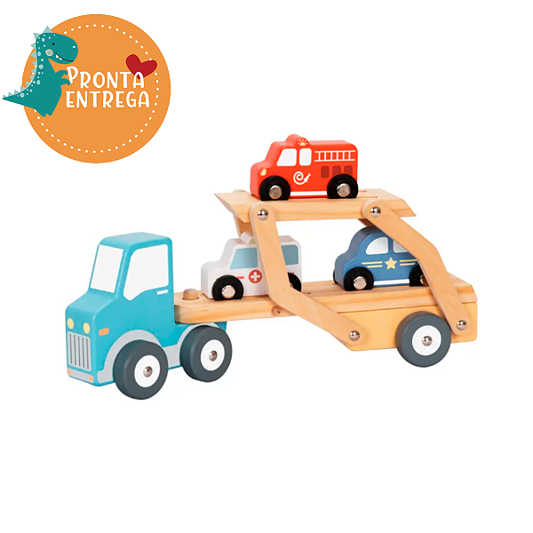 Brinquedo de Madeira - CAMINHÃO CEGONHA - TOOKY TOY