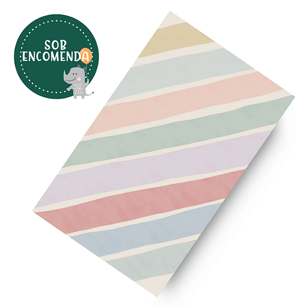 Tapete Vinílico Infantil Retangular (playmat) - ARCO ÍRIS DIAGONAL