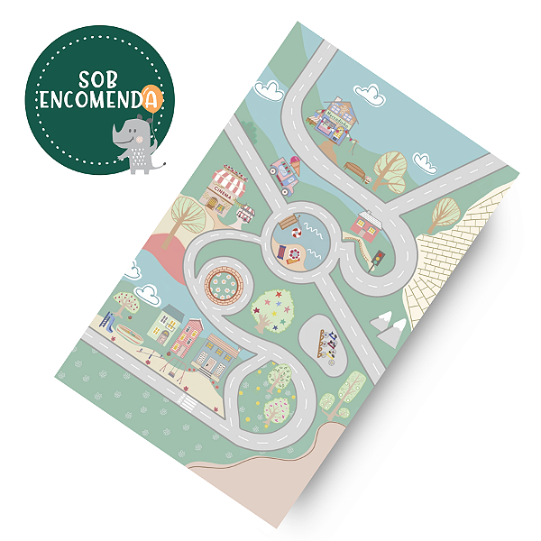 Tapete Vinílico Infantil Retangular (playmat) - CIDADINHA