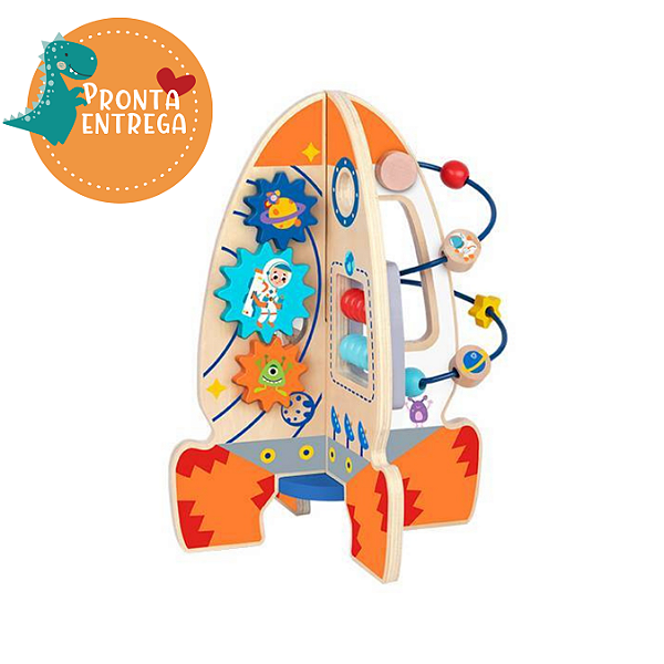 Brinquedo de Madeira - FOGUETE DE ATIVIDADES 1 - TOOKY TOY