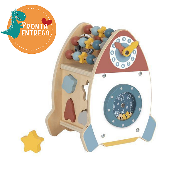 Brinquedo de Madeira - FOGUETE DE ATIVIDADES 2 - TOOKY TOY