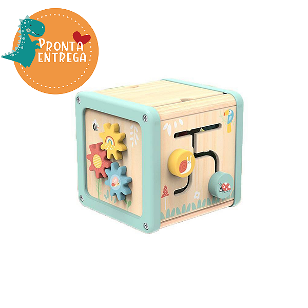 Brinquedo de Madeira - Cubo de Atividades ANIMAIS DA FLORESTA - TOOKY TOY
