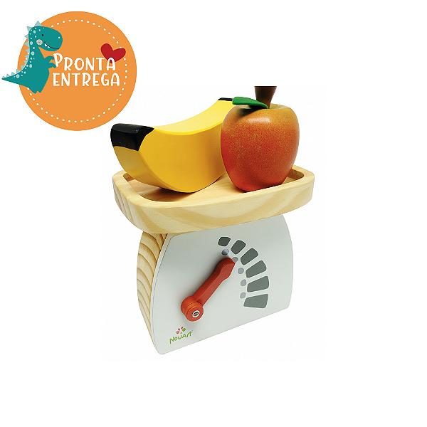 Brinquedo de Madeira Comidinha - KIT BALANÇA DE ALIMENTOS - NEWART TOYS