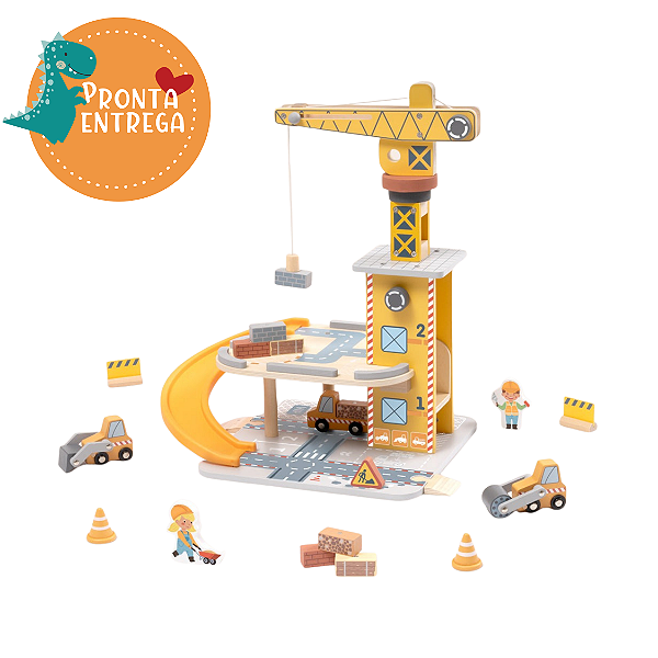 Brinquedo de Madeira - BRINQUEDO DE CONSTRUÇÃO OBRA EM AÇÃO - TOOKY TOY