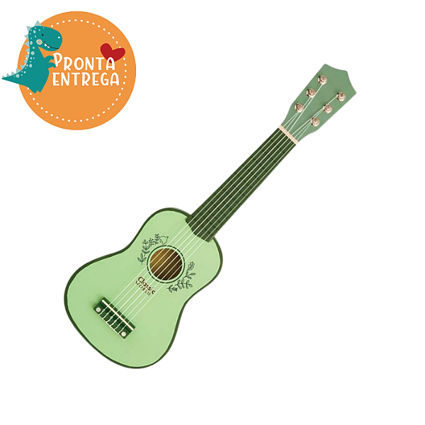 Brinquedo de Madeira - VIOLÃO VINTAGE VERDE - CLASSIC WORLD